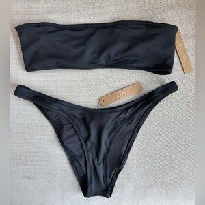 SKIMS Black Bandeau Bikini Set (S)